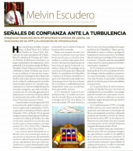 Señales de confianza ante la turbulencia. Por Melvin escudero